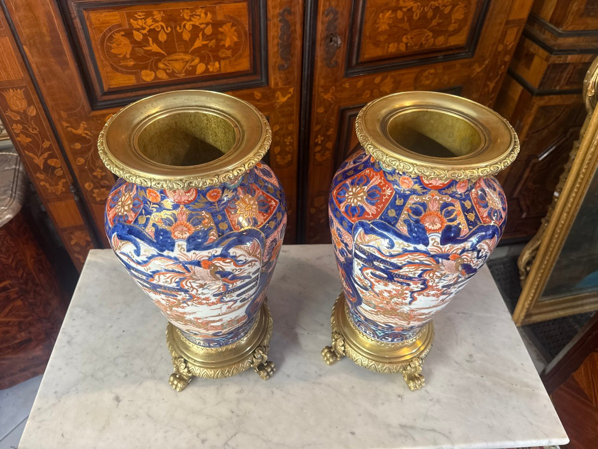 Pair Of Imari Porcelain Vases-photo-4