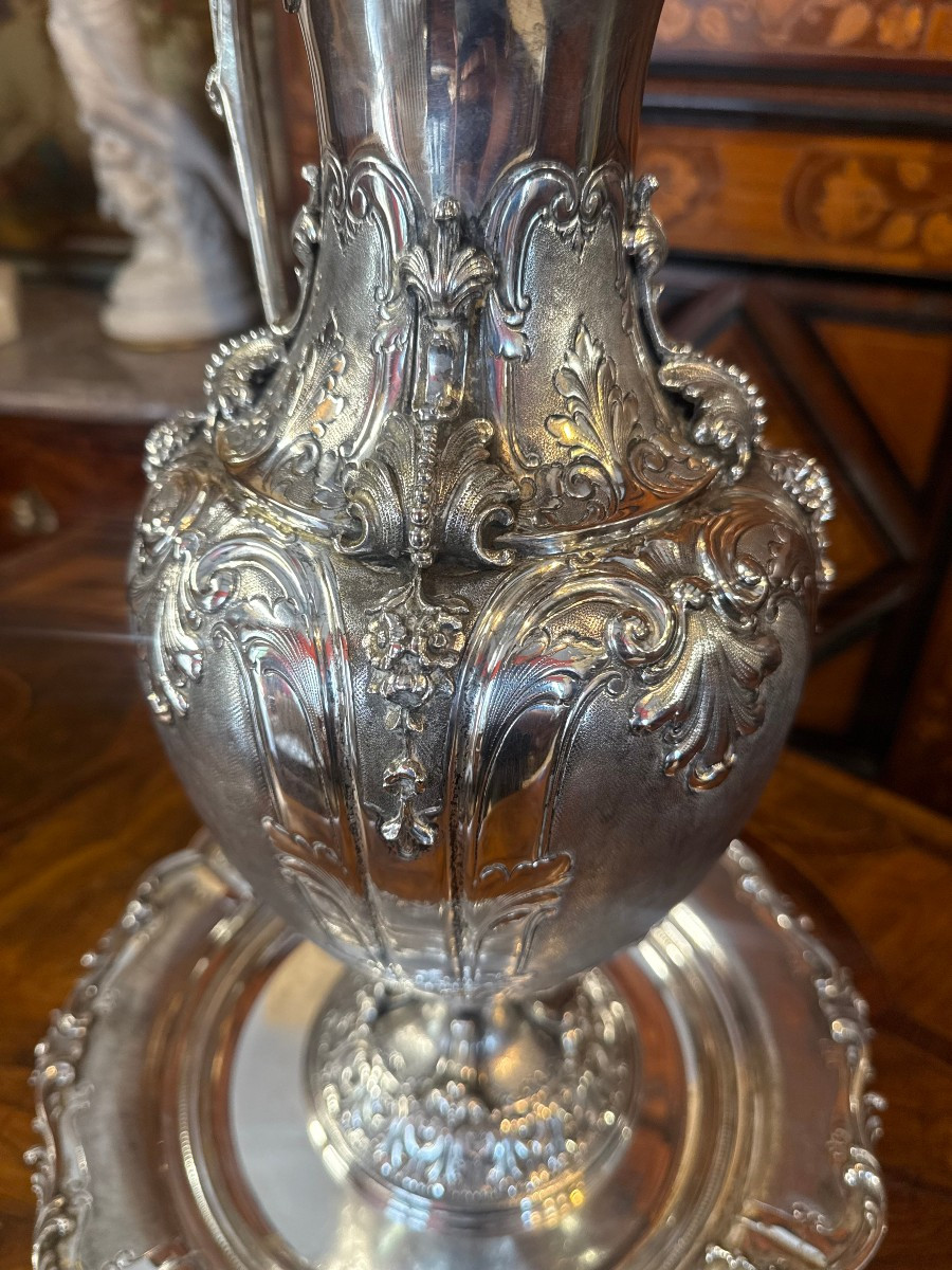 Aiguiere And Its Solid Silver Tray-photo-3