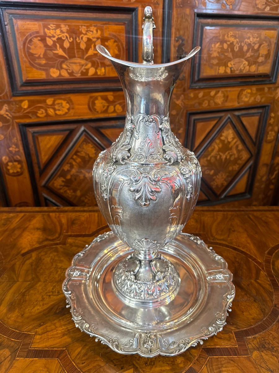 Aiguiere And Its Solid Silver Tray-photo-4