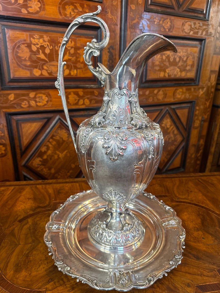 Aiguiere And Its Solid Silver Tray