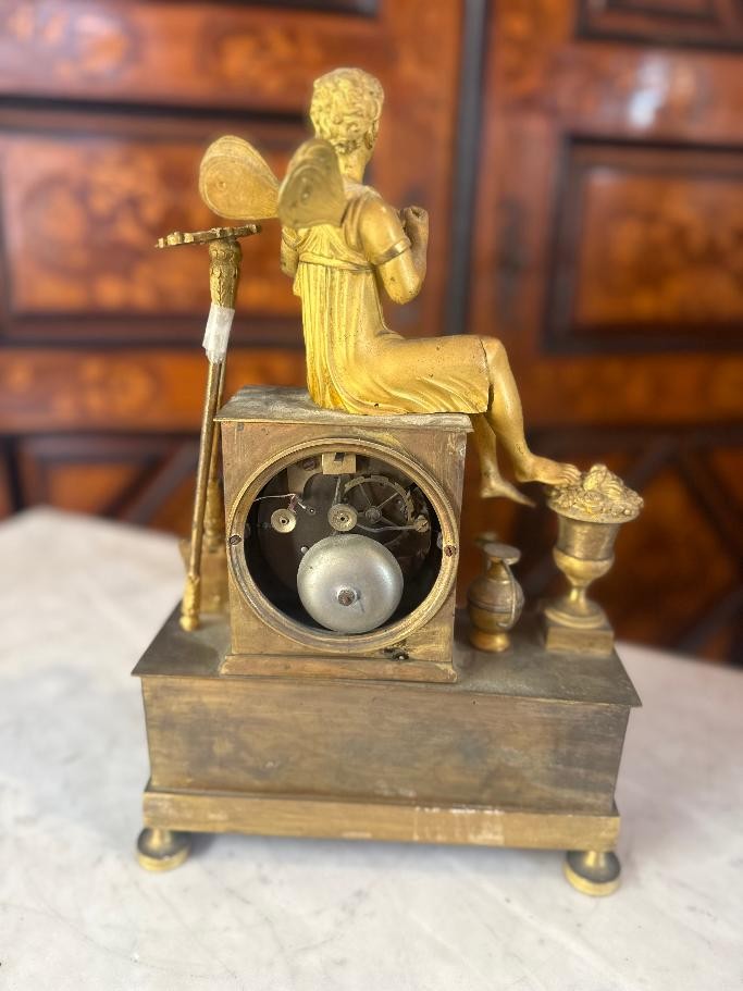 Clock From The Empire Period Decorated With An Antique Woman Allegorizing A Garden-photo-3