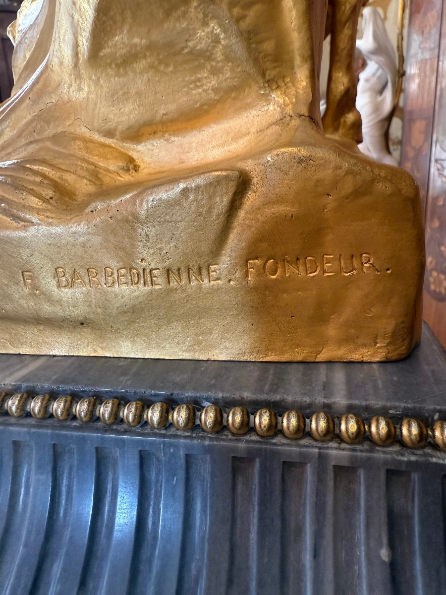 Bronze La Nymphe Et La Chevre Amalthee d'Apres Pierre Julien (1731-1804)-photo-1