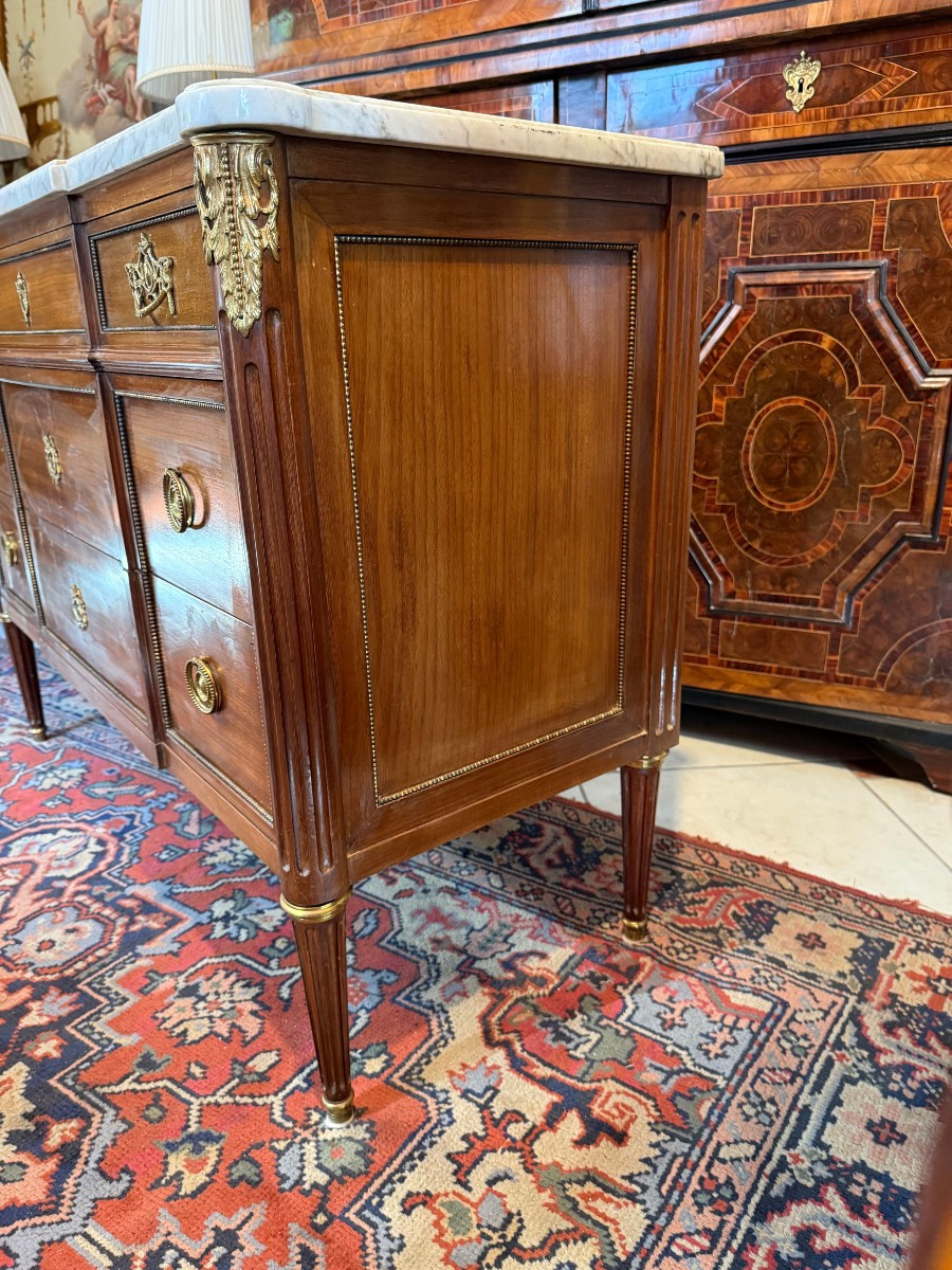 Louis XVI Style Mahogany Chest Of Drawers-photo-2