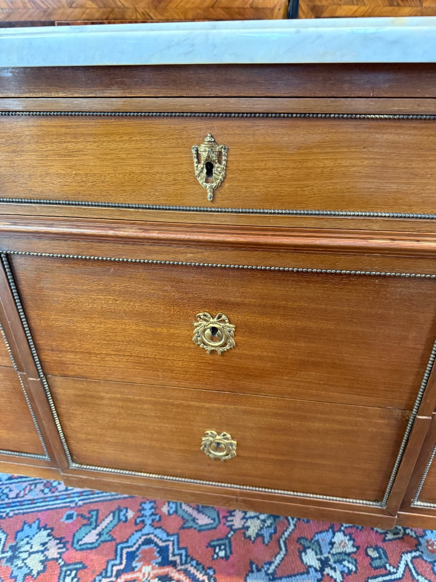 Louis XVI Style Mahogany Chest Of Drawers-photo-1