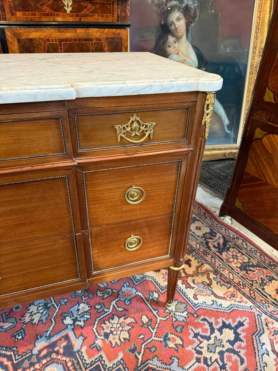 Louis XVI Style Mahogany Chest Of Drawers-photo-3