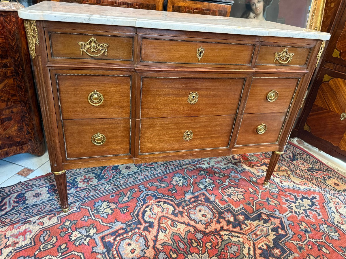 Louis XVI Style Mahogany Chest Of Drawers-photo-5