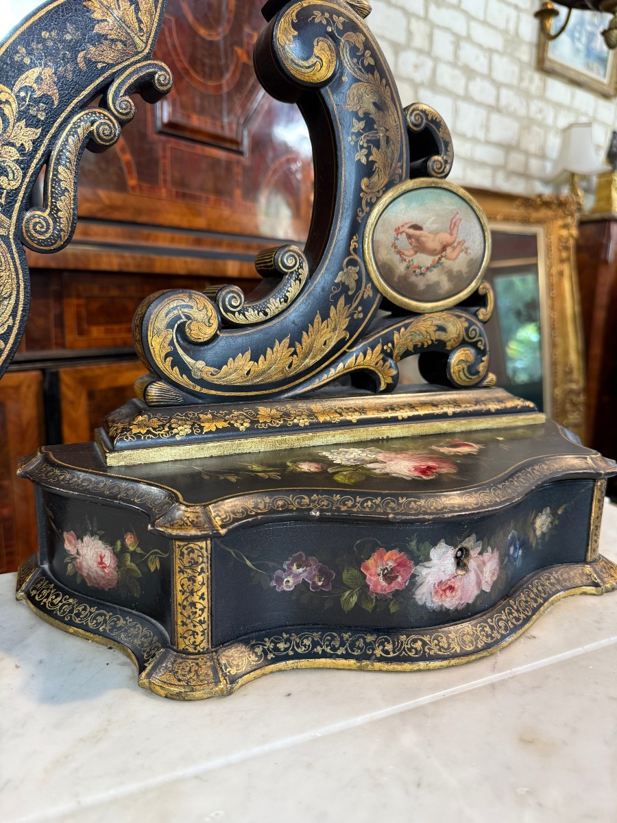 Napoleon III Period Dressing Table In Painted And Blackened Wood-photo-4