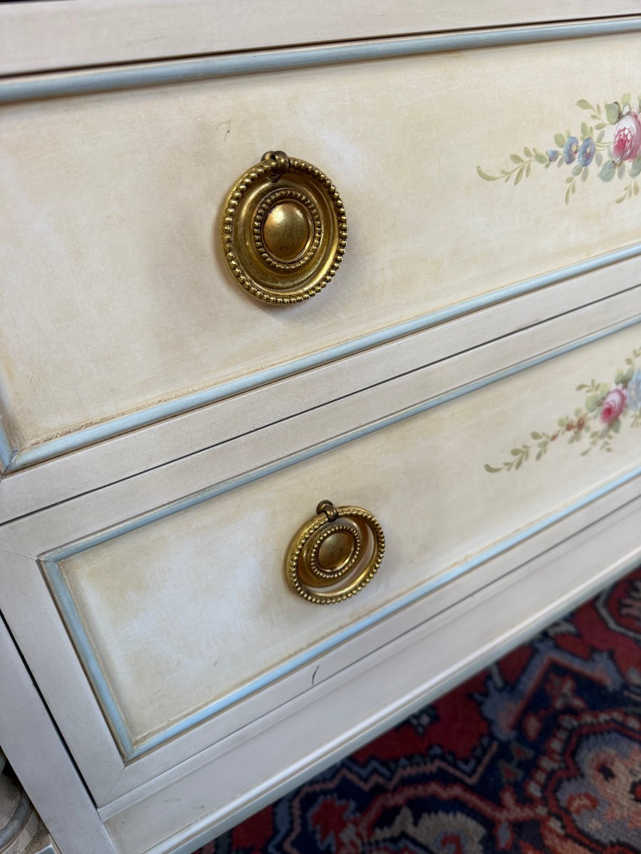 COMMODE  DE STYLE LOUIS XVI EN BOIS PEINT -photo-4