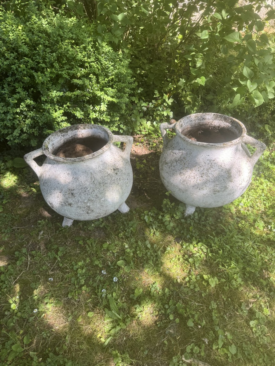 Pair Of Pot-and-pan Jardinieres By Willy Guhl-photo-2