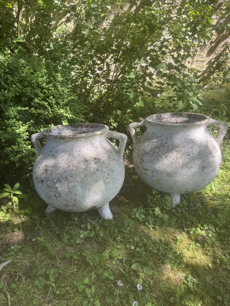 Pair Of Pot-and-pan Jardinieres By Willy Guhl