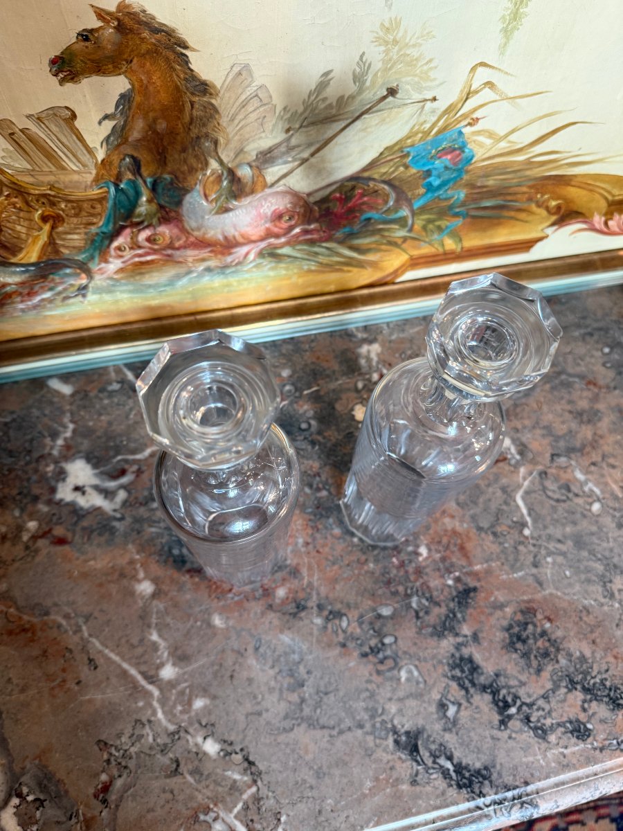 Hermes Published By Baccarat - Pair Of Crystal Carafes-photo-3