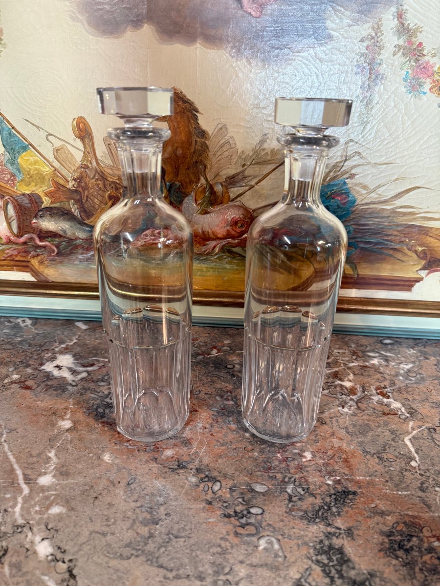 Hermes Published By Baccarat - Pair Of Crystal Carafes