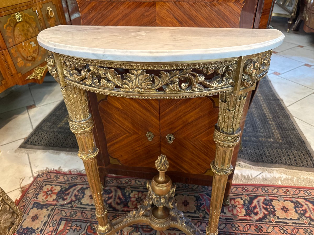  CONSOLE DEMI-LUNE EPOQUE  LOUIS XVI DIRECTOIRE -photo-2