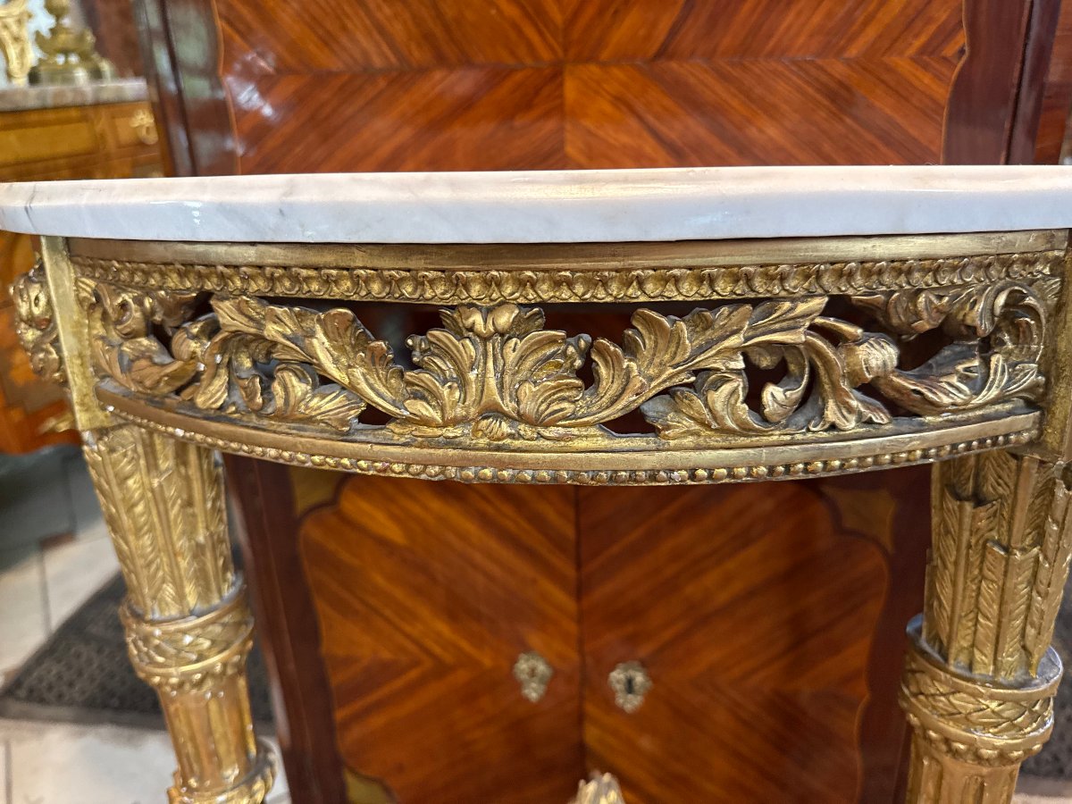  CONSOLE DEMI-LUNE EPOQUE  LOUIS XVI DIRECTOIRE -photo-4