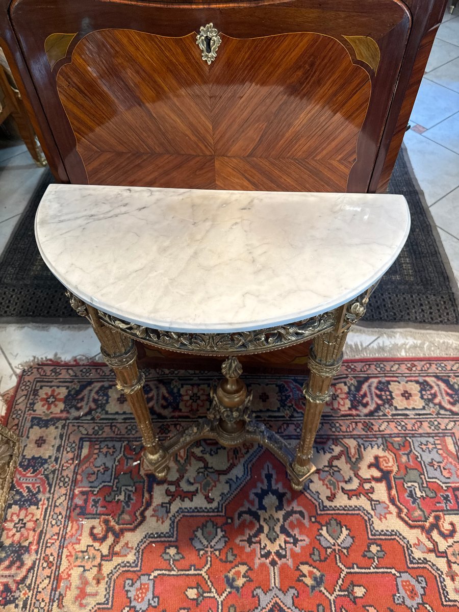  CONSOLE DEMI-LUNE EPOQUE  LOUIS XVI DIRECTOIRE -photo-4
