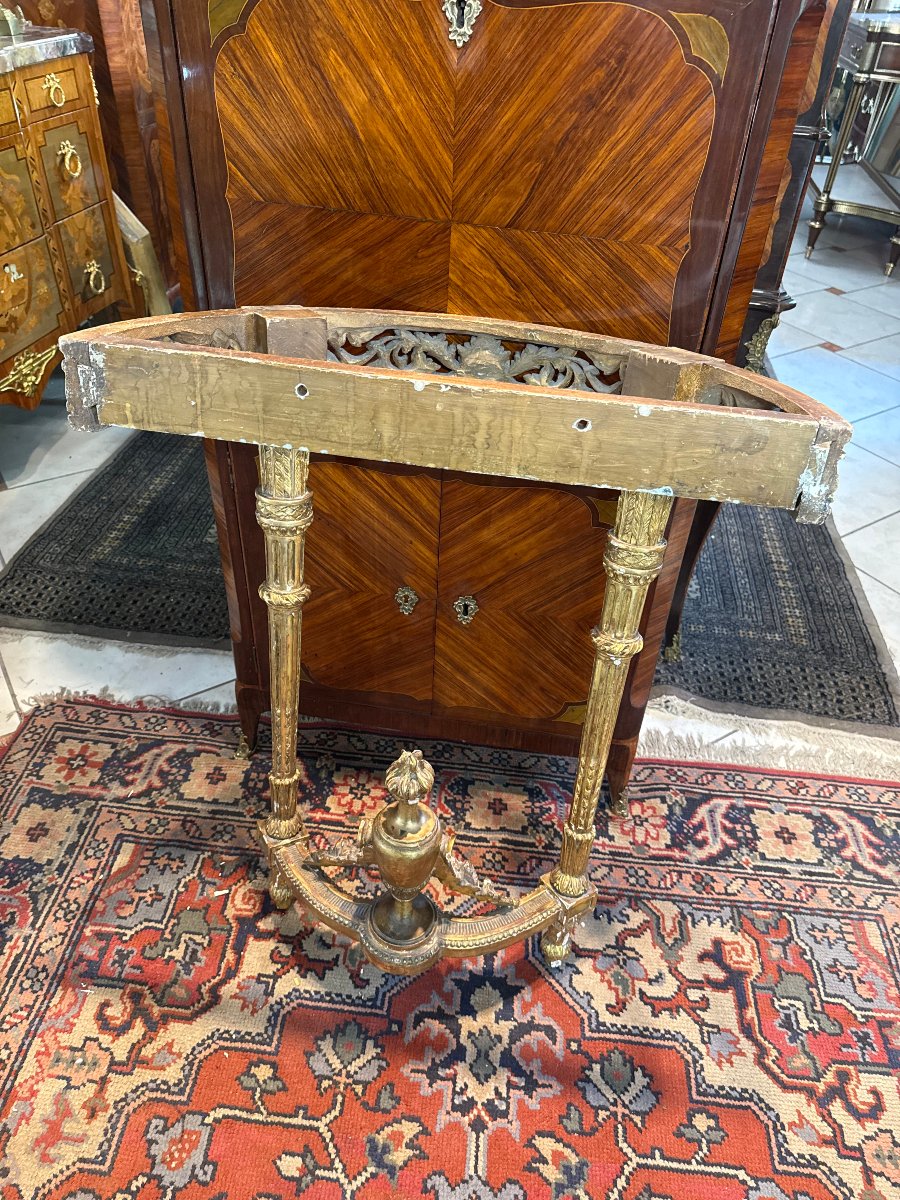  CONSOLE DEMI-LUNE EPOQUE  LOUIS XVI DIRECTOIRE -photo-5