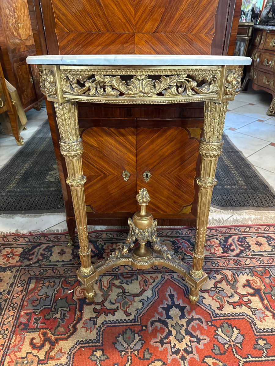  CONSOLE DEMI-LUNE EPOQUE  LOUIS XVI DIRECTOIRE 