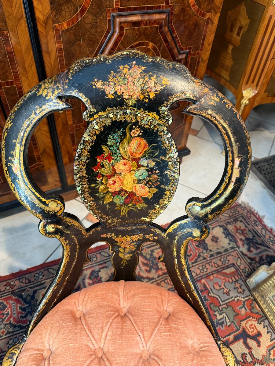 Pair Of Napoleon III Period Gondola Chairs-photo-2