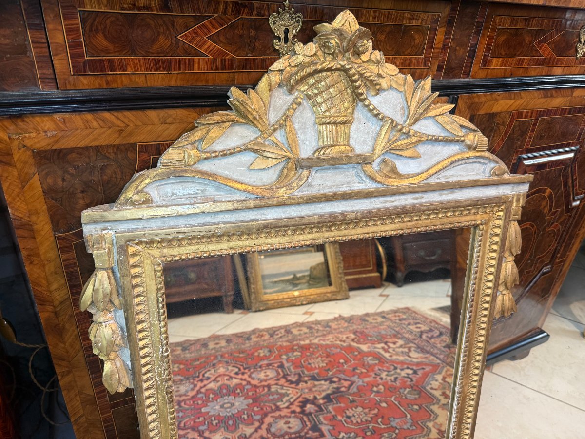 18th Century Gilded Wood Louis XV Provençale Mirror-photo-2