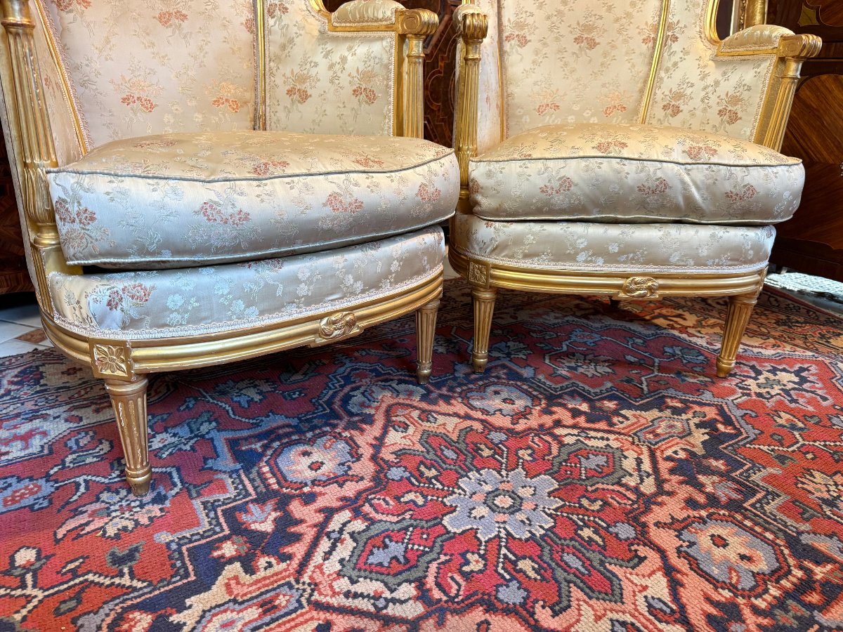 Pair Of Louis XVI Style Bergere With Ears-photo-1
