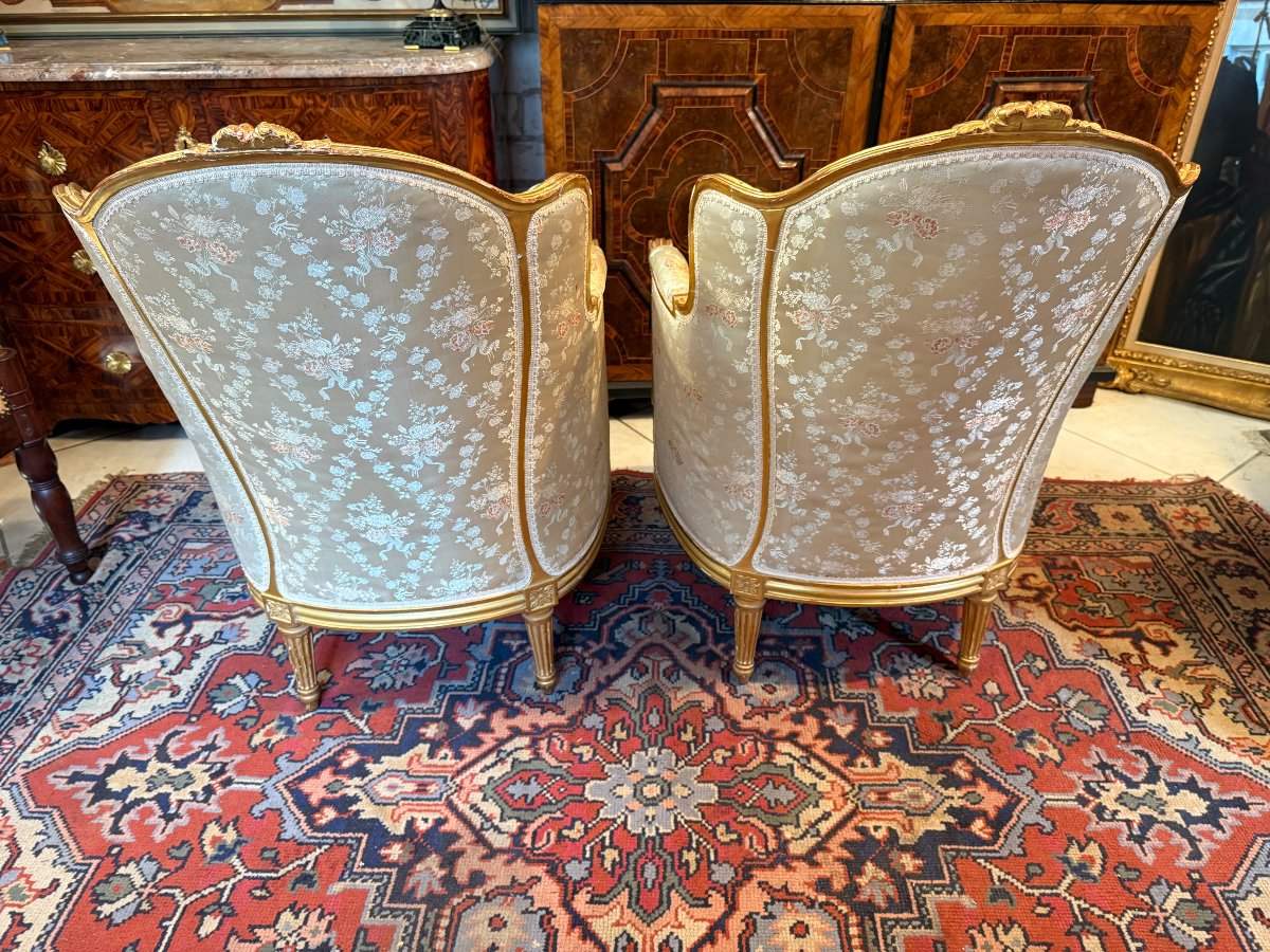 Pair Of Louis XVI Style Bergere With Ears-photo-6