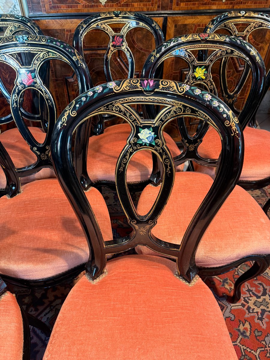 Set Of Eight Napoleon III Chairs-photo-2