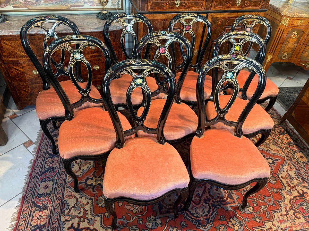 Set Of Eight Napoleon III Chairs