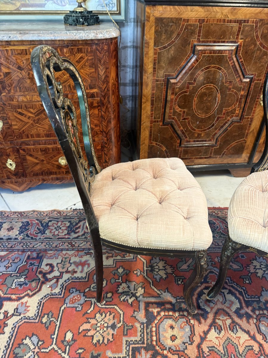 PAIRE DE CHAISES D'APPARAT NAPOLEON III-photo-1