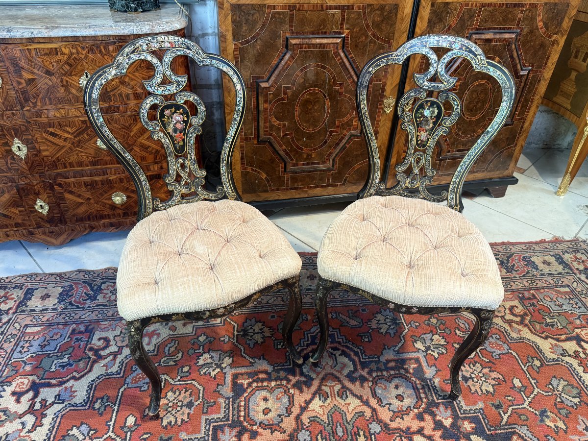 PAIRE DE CHAISES D'APPARAT NAPOLEON III