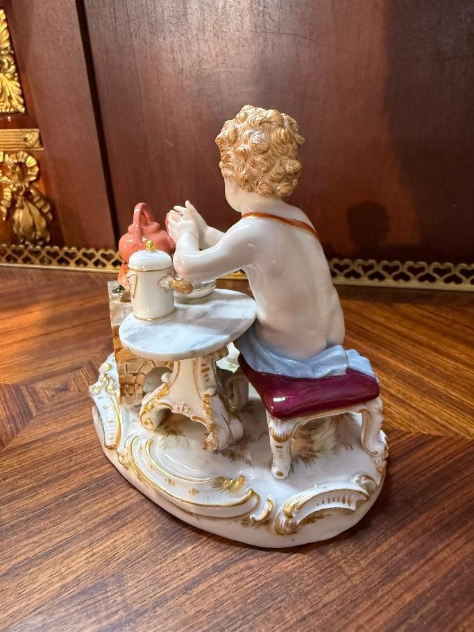 PORCELAINE de MEISSEN figurine « ALLEGORIE LE FEU » par Joachim KANDLER-photo-2
