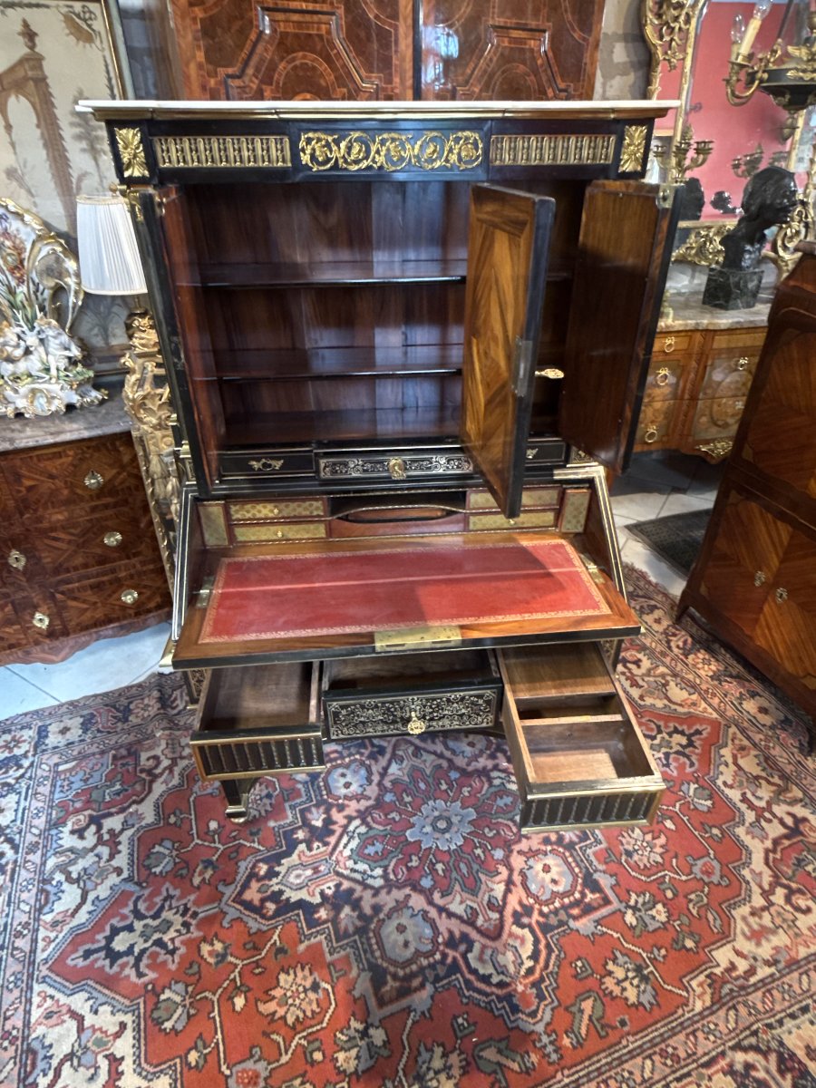 CABINET BONHEUR DU JOUR FORMANT BUREAU NAPOLEON III -photo-4
