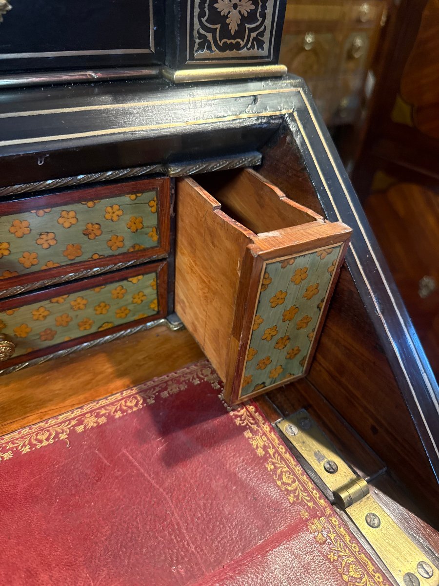 CABINET BONHEUR DU JOUR FORMANT BUREAU NAPOLEON III -photo-2