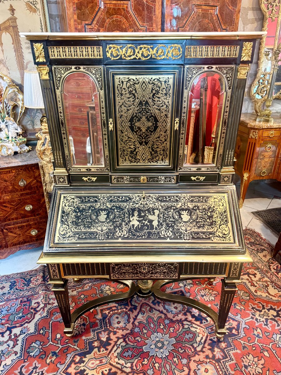 CABINET BONHEUR DU JOUR FORMANT BUREAU NAPOLEON III 