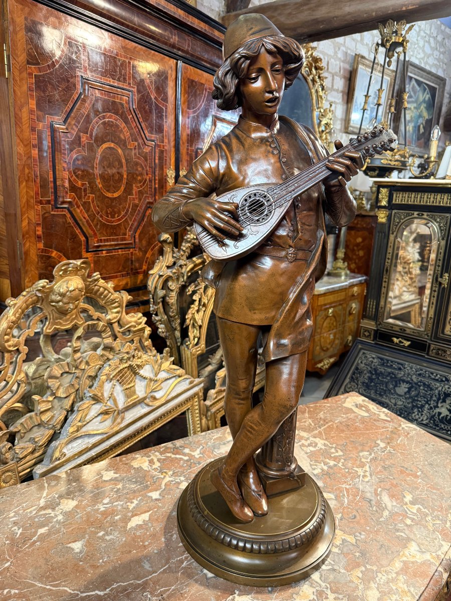 Bronze By Paul Dubois (1829–1905), Florentine Singer-photo-2