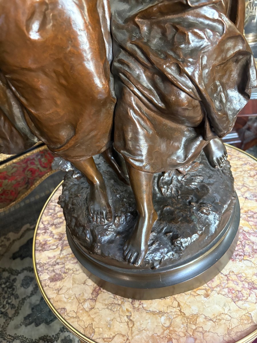 Bronze “the Girls Of Spring” Hippolyte François Moreau (1832–1927)-photo-4