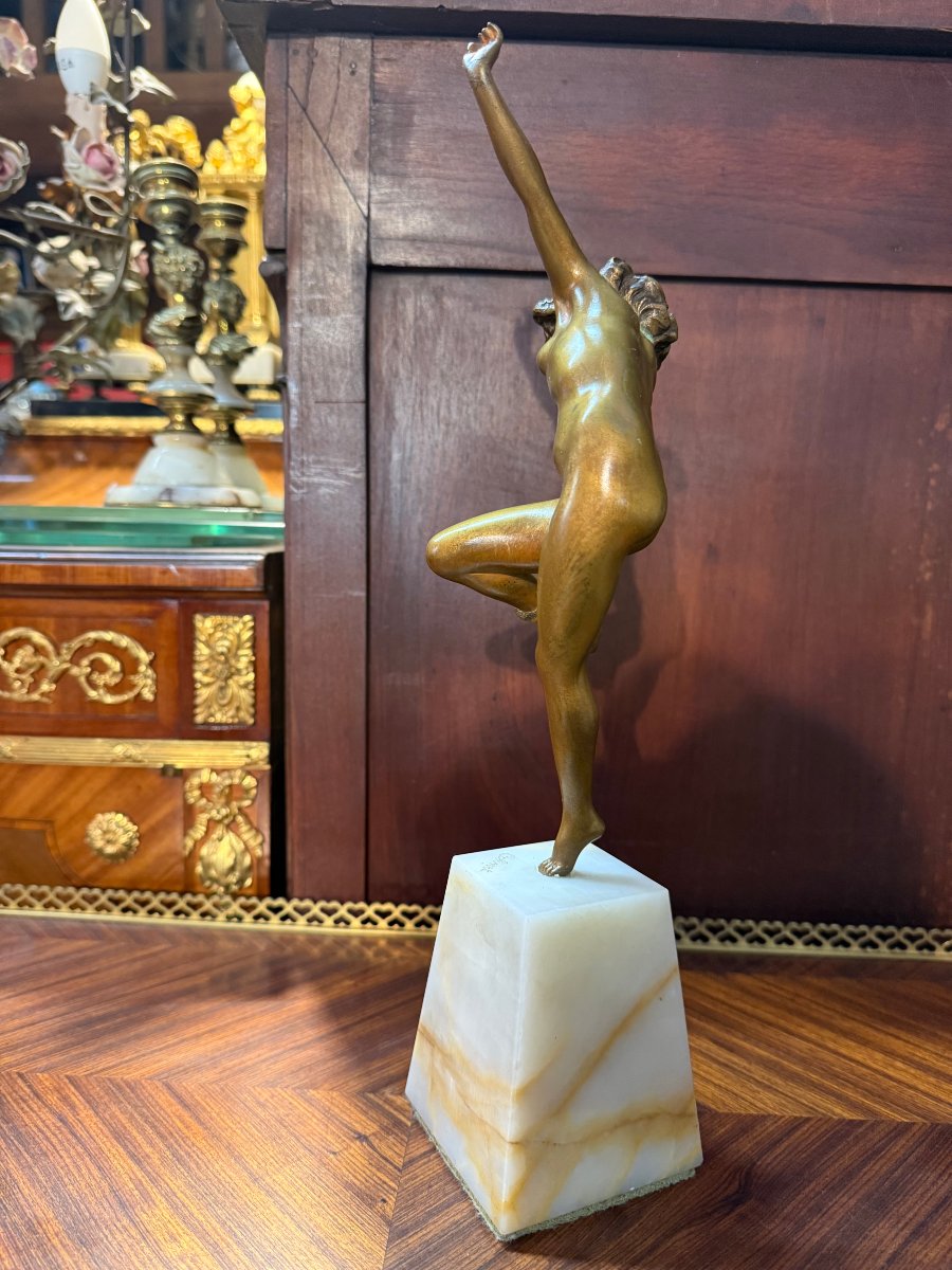Colinet, Claire (1880–1950) Bronze &amp;quot;dancer With A Snake&amp;quot;-photo-1