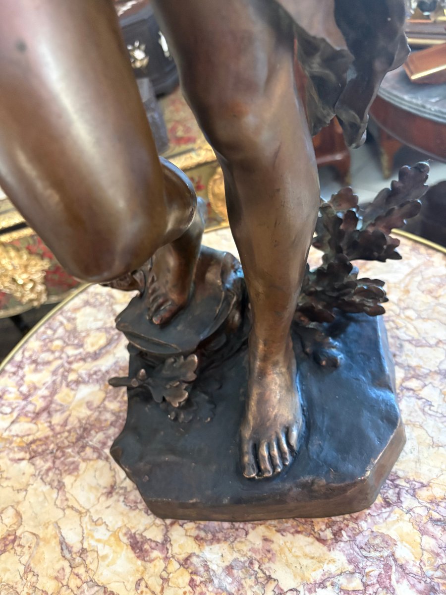 BRONZE - Félix  CHARPENTIER (1858-1924) "La Chanson"-photo-4