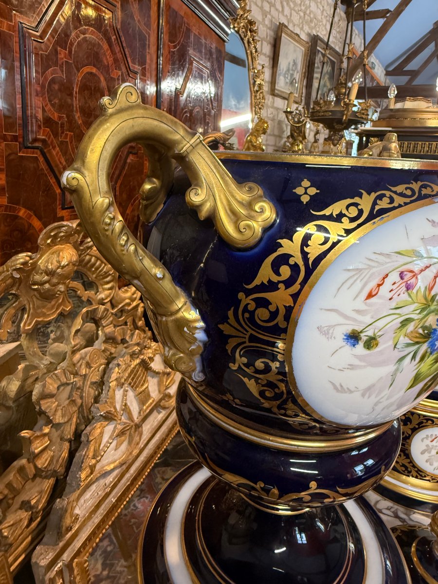 PAIRE DE POTS A PHARMACIE OU VASES A COUVERCLE NAPOLEON III-photo-6