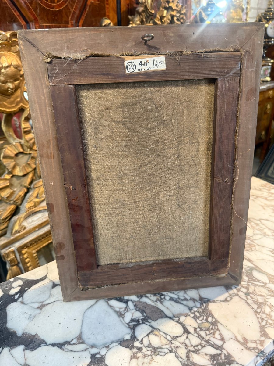 HUILE SUR TOILE D'UNE JEUNE FEMME  DU 19ème -photo-2
