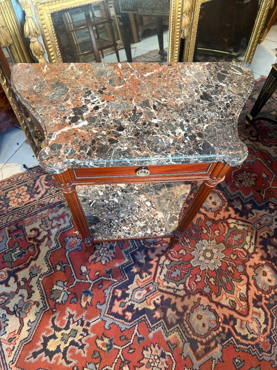 TABLE CONSOLE OU TABLE DESSERTE DE STYLE LOUIS XVI-photo-2