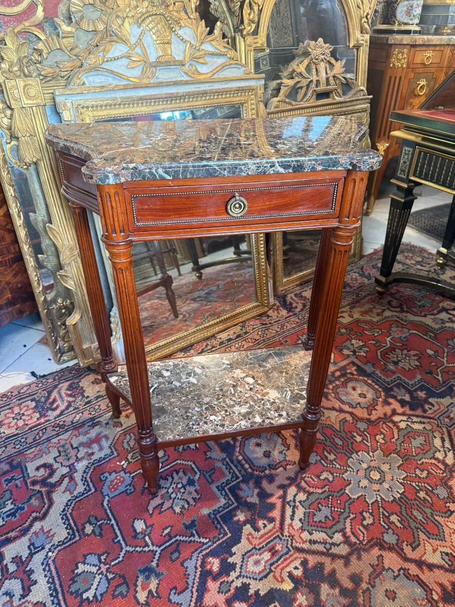 TABLE CONSOLE OU TABLE DESSERTE DE STYLE LOUIS XVI-photo-3