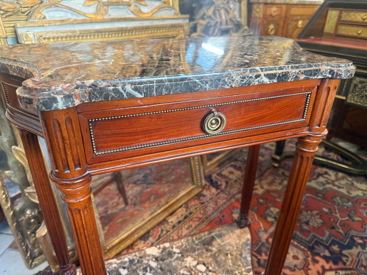 TABLE CONSOLE OU TABLE DESSERTE DE STYLE LOUIS XVI-photo-2