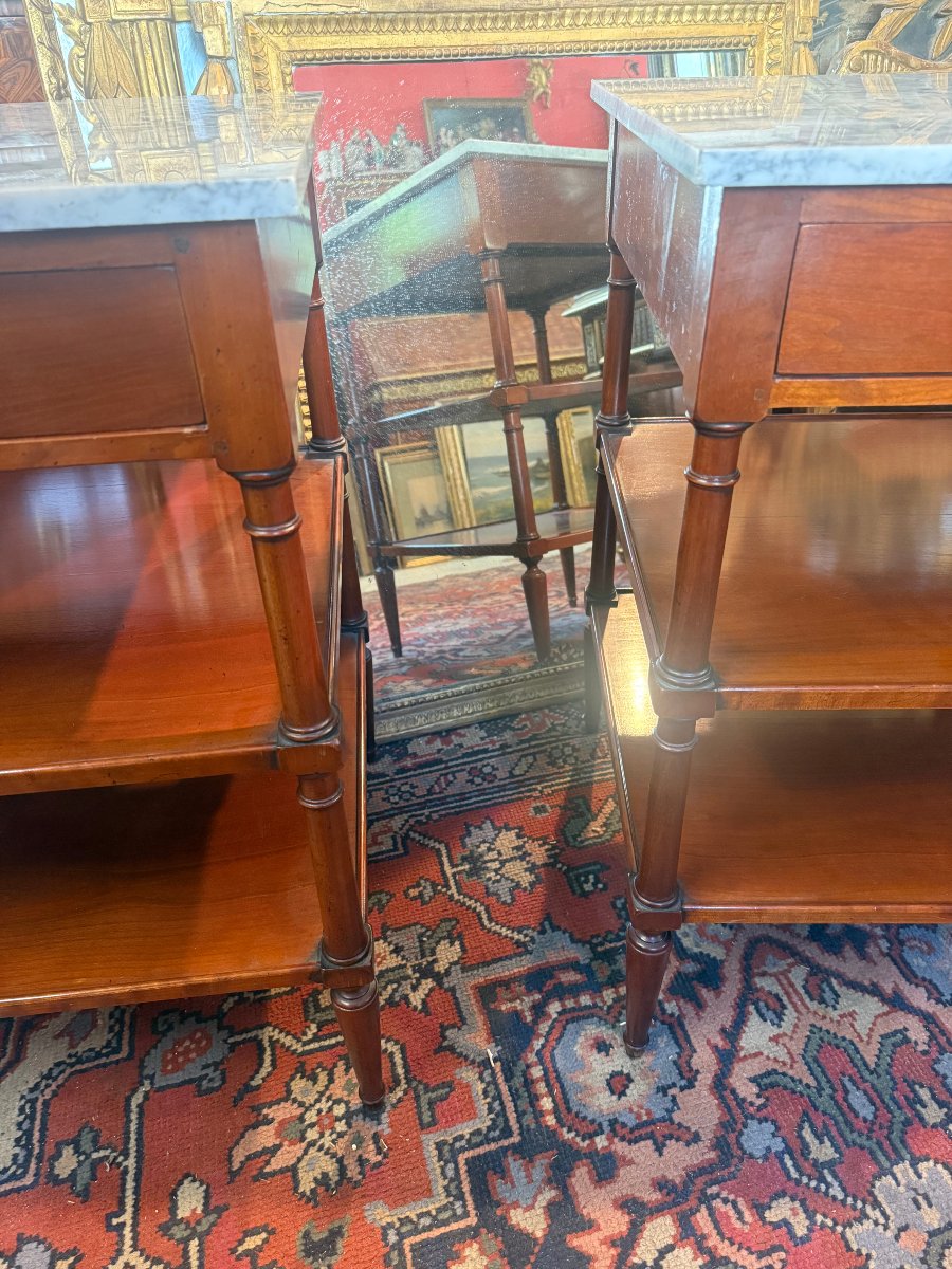 Pair Of Tables With Restauration-style Tops -photo-4