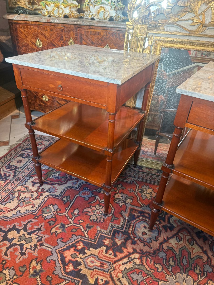 Pair Of Tables With Restauration-style Tops -photo-1