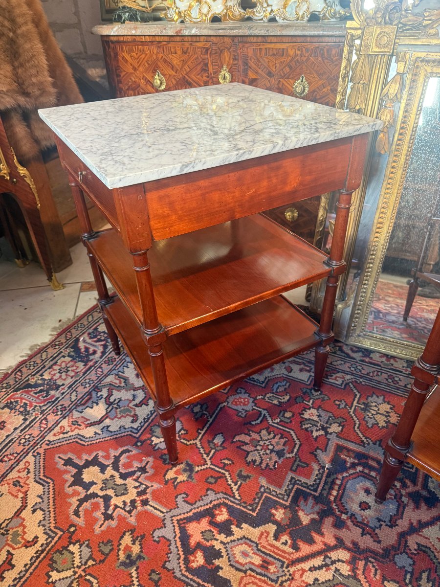 Pair Of Tables With Restauration-style Tops -photo-2