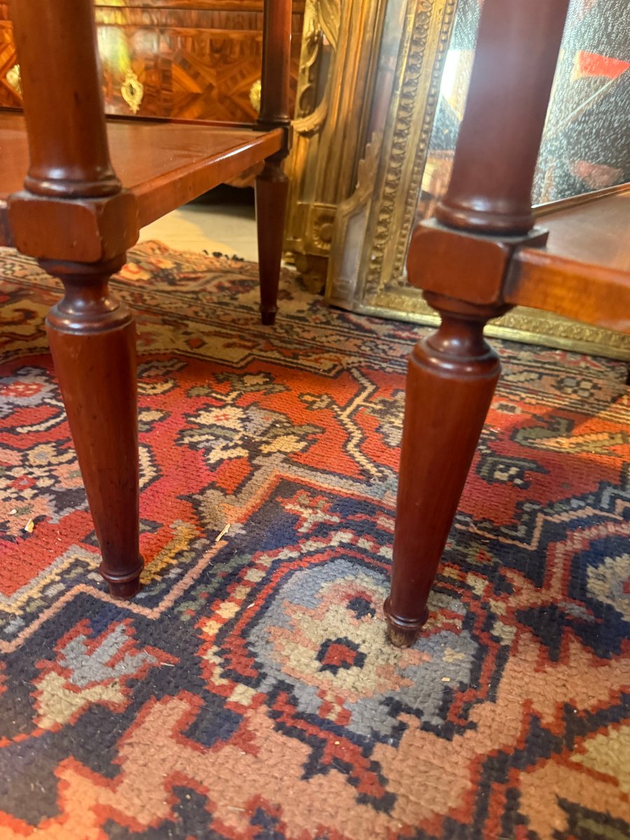Pair Of Tables With Restauration-style Tops -photo-4