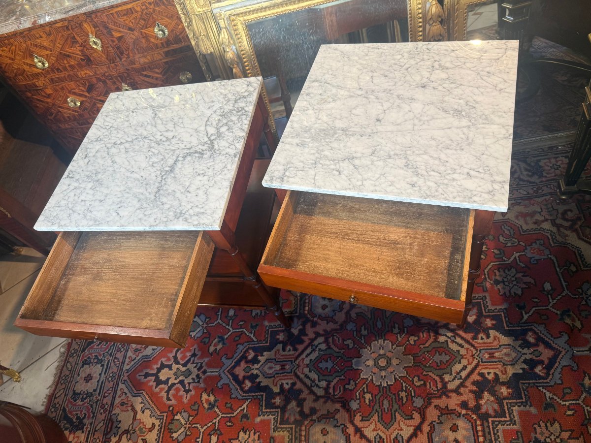 Pair Of Tables With Restauration-style Tops -photo-5