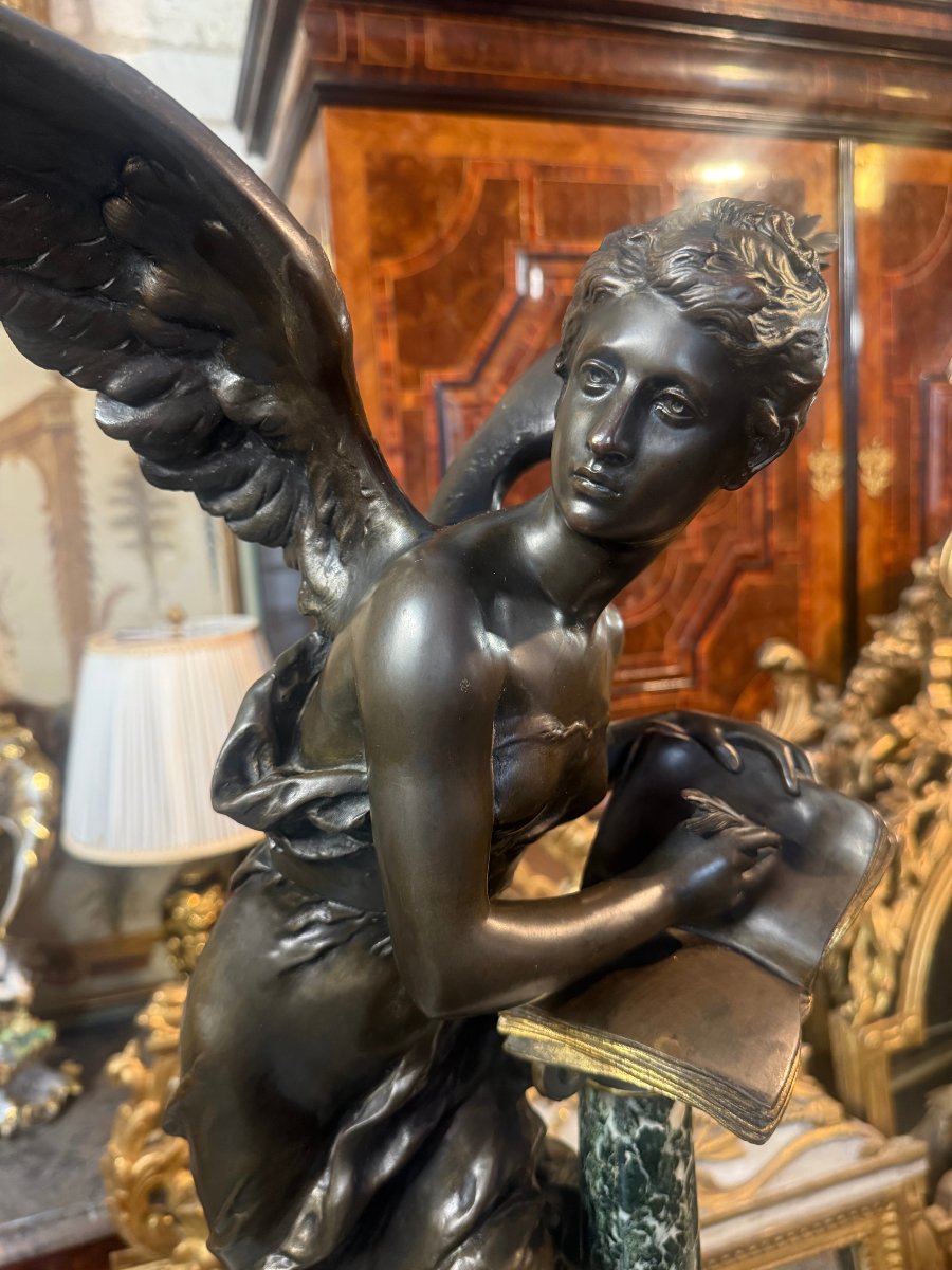 Bronze Sculpture Depicting The Guest Book Signed By Mathurin Moreau (1822–1912)-photo-2