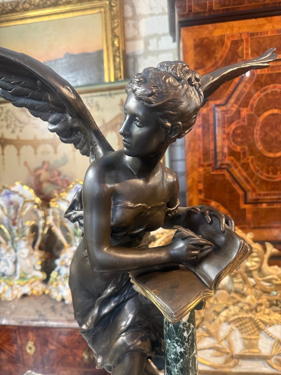 Bronze Sculpture Depicting The Guest Book Signed By Mathurin Moreau (1822–1912)-photo-3