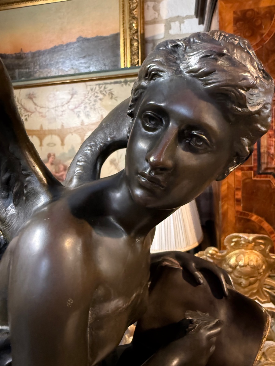 Bronze Sculpture Depicting The Guest Book Signed By Mathurin Moreau (1822–1912)-photo-3